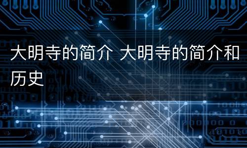 大明寺的简介 大明寺的简介和历史