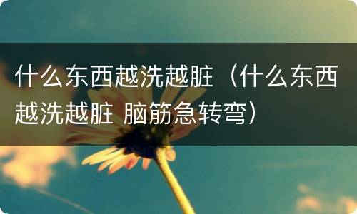 什么东西越洗越脏（什么东西越洗越脏 脑筋急转弯）