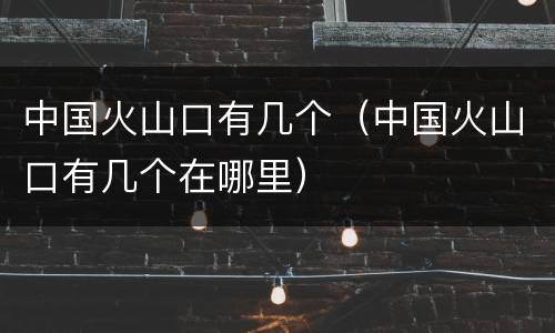 中国火山口有几个（中国火山口有几个在哪里）
