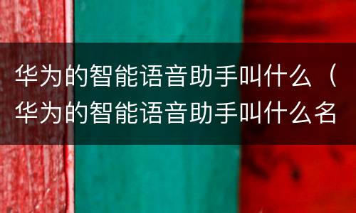 华为的智能语音助手叫什么（华为的智能语音助手叫什么名字）