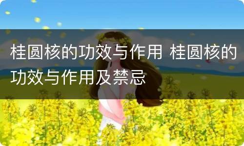 桂圆核的功效与作用 桂圆核的功效与作用及禁忌