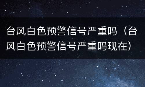 台风白色预警信号严重吗（台风白色预警信号严重吗现在）