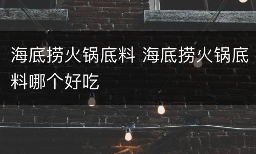 海底捞火锅底料 海底捞火锅底料哪个好吃