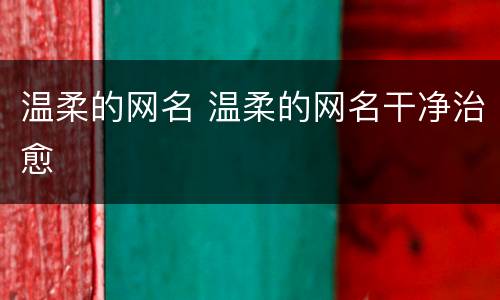 温柔的网名 温柔的网名干净治愈