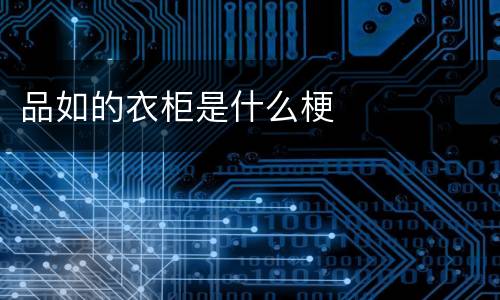 品如的衣柜是什么梗