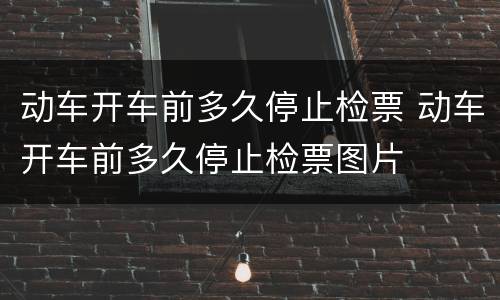动车开车前多久停止检票 动车开车前多久停止检票图片