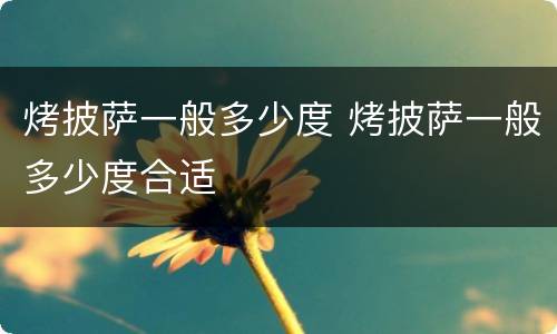 烤披萨一般多少度 烤披萨一般多少度合适