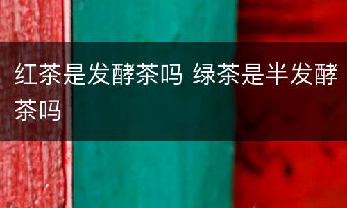 红茶是发酵茶吗 绿茶是半发酵茶吗