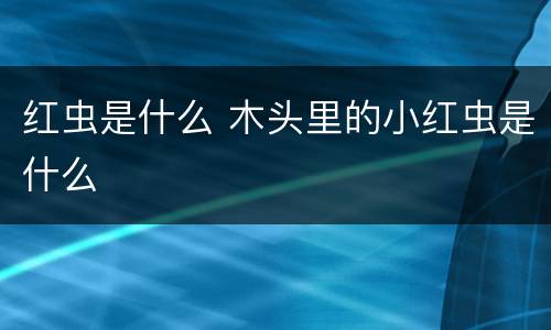 红虫是什么 木头里的小红虫是什么
