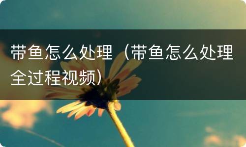 带鱼怎么处理（带鱼怎么处理全过程视频）