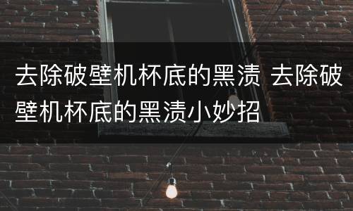 去除破壁机杯底的黑渍 去除破壁机杯底的黑渍小妙招