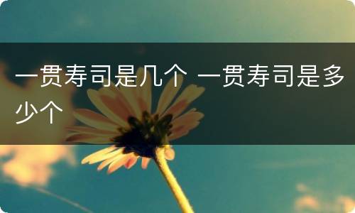 一贯寿司是几个 一贯寿司是多少个