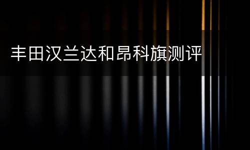 丰田汉兰达和昂科旗测评