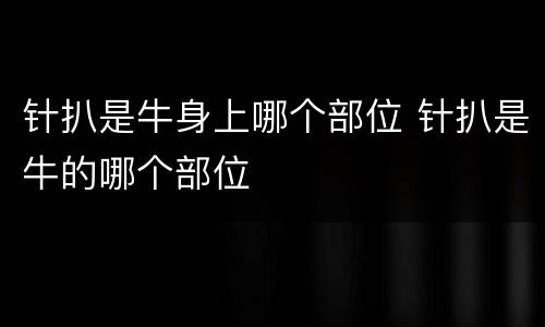 针扒是牛身上哪个部位 针扒是牛的哪个部位
