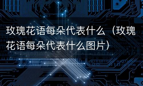 玫瑰花语每朵代表什么（玫瑰花语每朵代表什么图片）