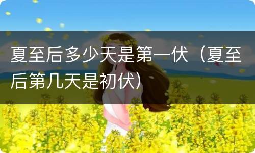 夏至后多少天是第一伏（夏至后第几天是初伏）