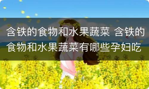 含铁的食物和水果蔬菜 含铁的食物和水果蔬菜有哪些孕妇吃
