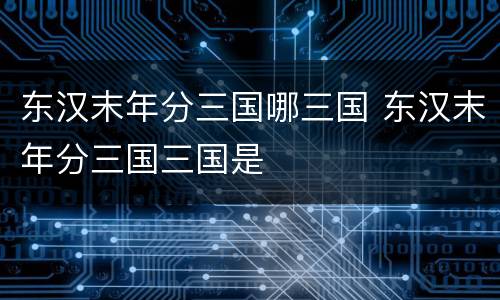 东汉末年分三国哪三国 东汉末年分三国三国是
