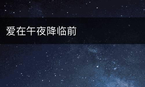 爱在午夜降临前