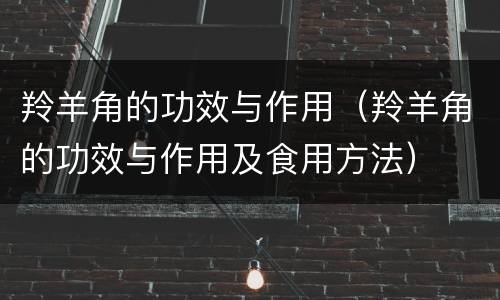 羚羊角的功效与作用（羚羊角的功效与作用及食用方法）