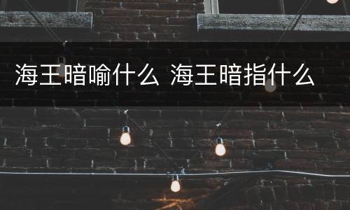 海王暗喻什么 海王暗指什么