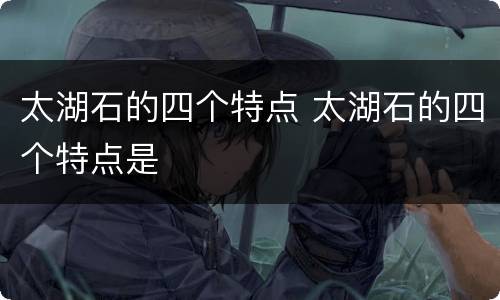 太湖石的四个特点 太湖石的四个特点是