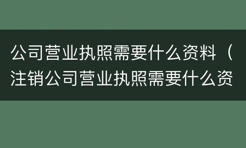 公司营业执照需要什么资料（注销公司营业执照需要什么资料）