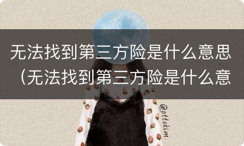 无法找到第三方险是什么意思（无法找到第三方险是什么意思啊）