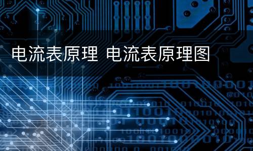 电流表原理 电流表原理图