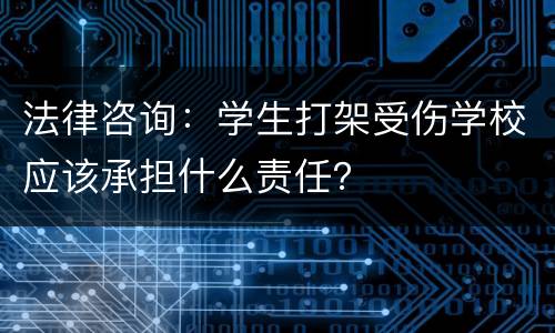 法律咨询：学生打架受伤学校应该承担什么责任？