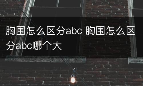 胸围怎么区分abc 胸围怎么区分abc哪个大