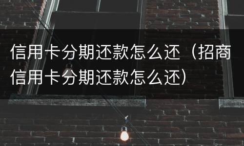 信用卡分期还款怎么还（招商信用卡分期还款怎么还）