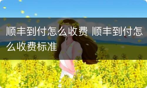顺丰到付怎么收费 顺丰到付怎么收费标准