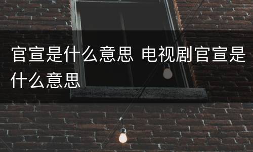官宣是什么意思 电视剧官宣是什么意思