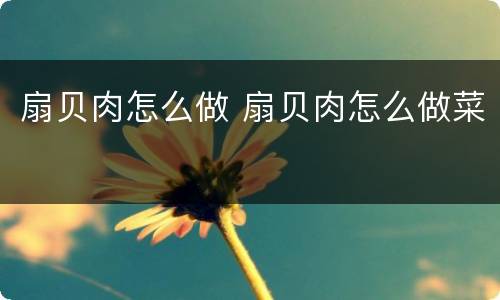 扇贝肉怎么做 扇贝肉怎么做菜