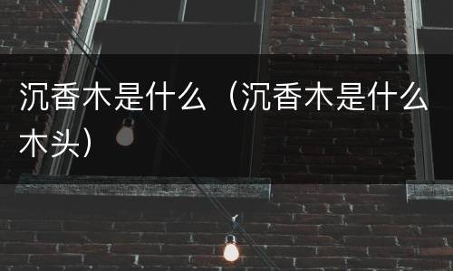 沉香木是什么（沉香木是什么木头）