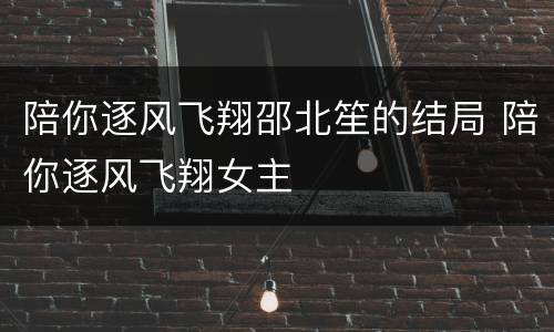 陪你逐风飞翔邵北笙的结局 陪你逐风飞翔女主