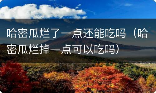 哈密瓜烂了一点还能吃吗（哈密瓜烂掉一点可以吃吗）