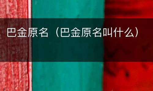 巴金原名（巴金原名叫什么）