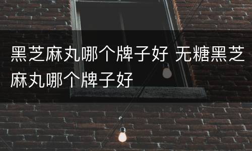 黑芝麻丸哪个牌子好 无糖黑芝麻丸哪个牌子好