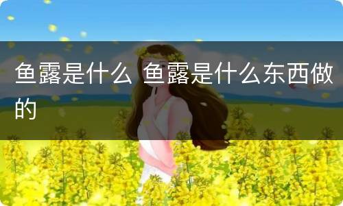 鱼露是什么 鱼露是什么东西做的