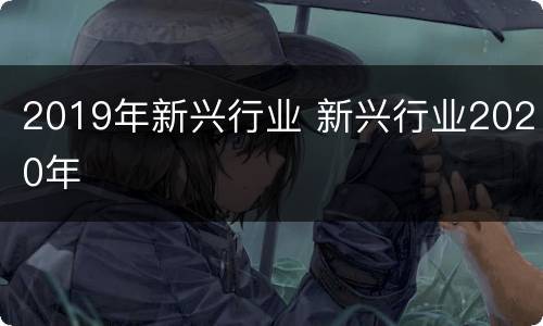 2019年新兴行业 新兴行业2020年
