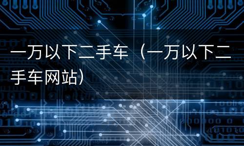 一万以下二手车（一万以下二手车网站）