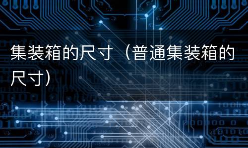 集装箱的尺寸（普通集装箱的尺寸）