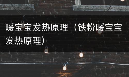 暖宝宝发热原理（铁粉暖宝宝发热原理）