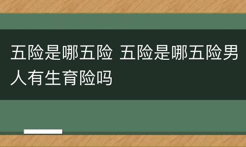 五险是哪五险 五险是哪五险男人有生育险吗