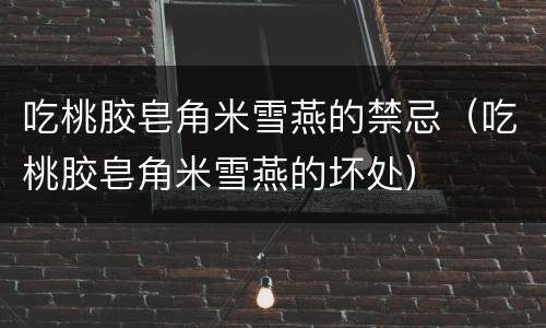 吃桃胶皂角米雪燕的禁忌（吃桃胶皂角米雪燕的坏处）