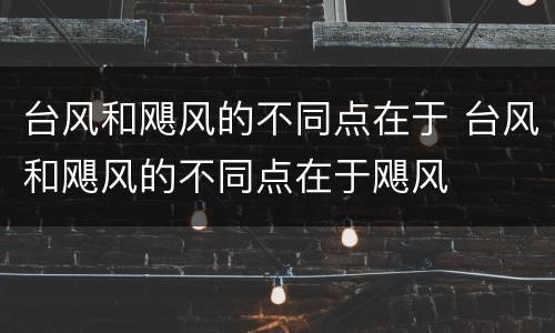 台风和飓风的不同点在于 台风和飓风的不同点在于飓风