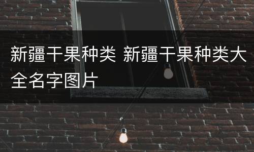 新疆干果种类 新疆干果种类大全名字图片