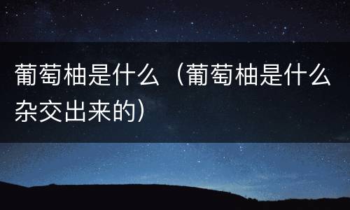 葡萄柚是什么（葡萄柚是什么杂交出来的）